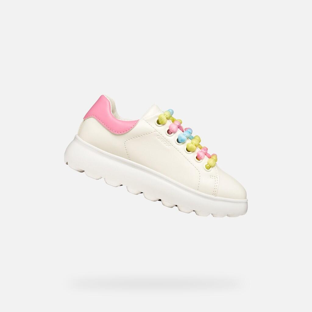 Geox - Baskets Fille Puffypop Girl Blanc/rose - Chaussures De Sport - Blanc|rose - Decathlon