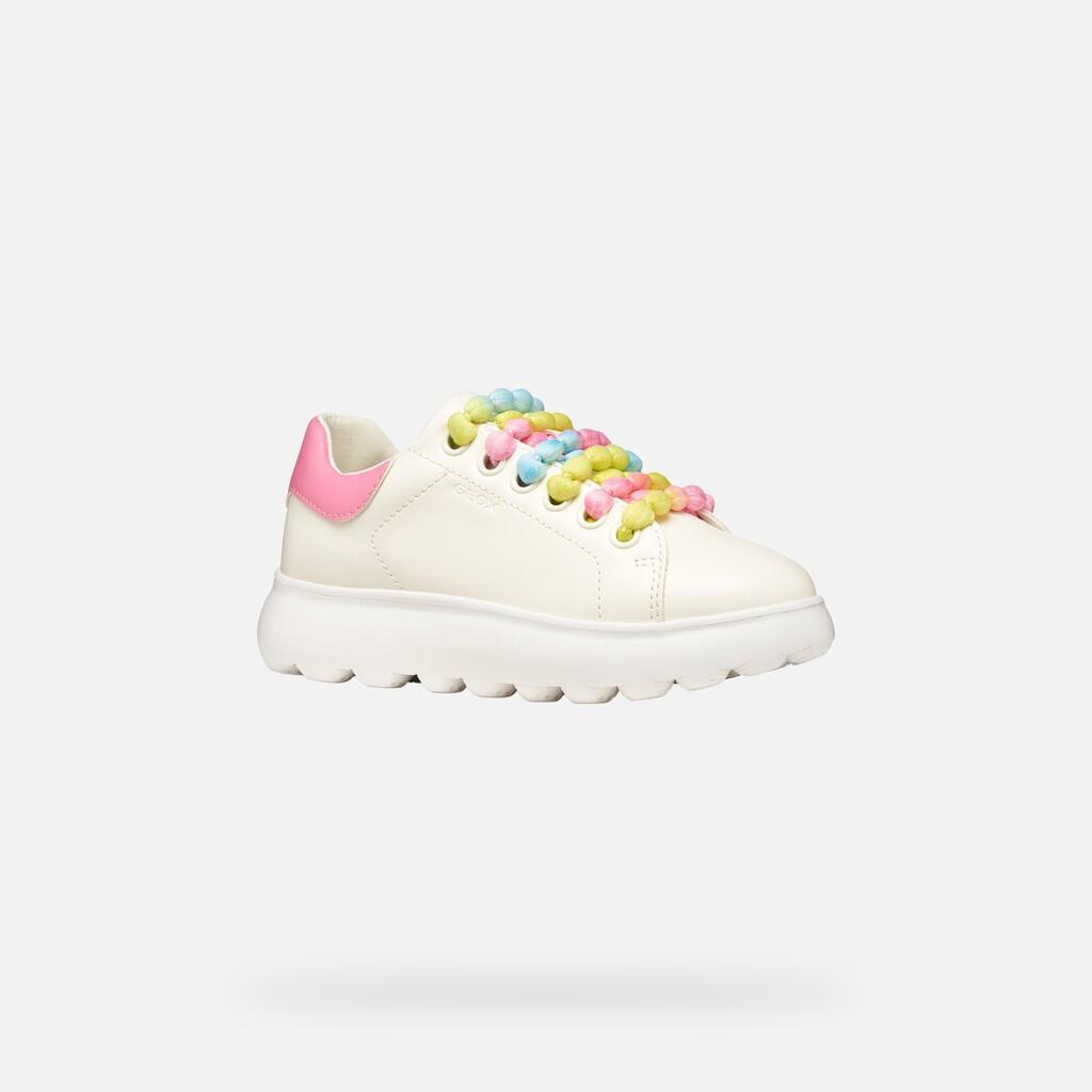 Baskets Fille J PUFFYPOP GIRL Blanc/Rose 4/7