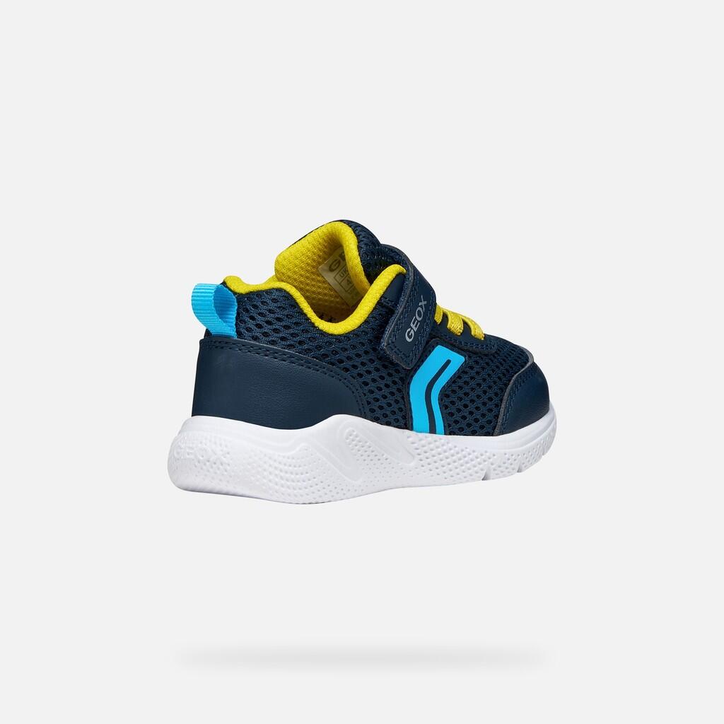 Baskets Bébé Garçon B SPRINTYE BOY Bleu Marine/Jaune 6/7