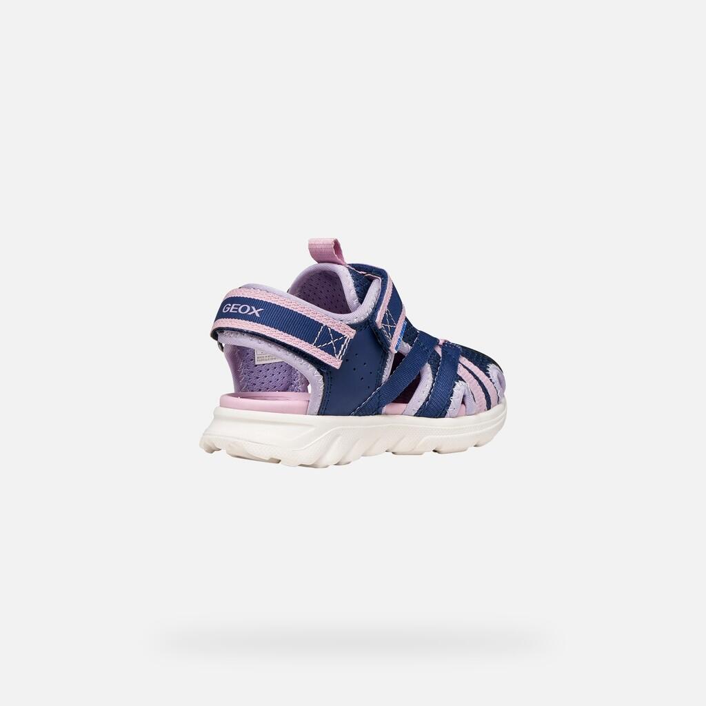 Sandales Fille J SANDAL AIRADYUM GIRL Bleu Marine/Lilas 6/7
