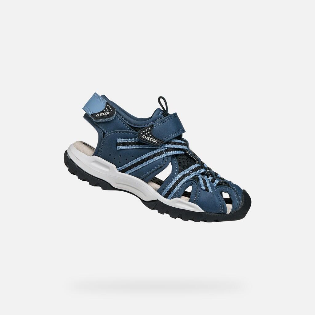 Geox - Sandales Garçon Jr Borealis Denim/noir - Sandales - Bleu|noir - Decathlon