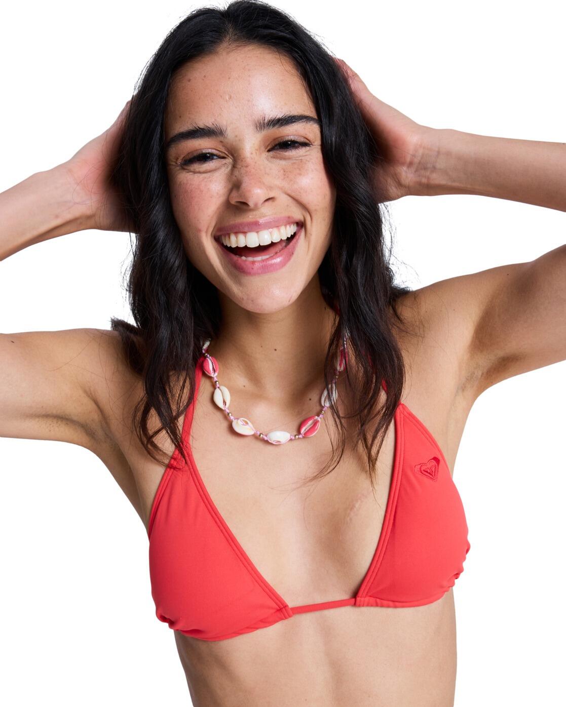 Top de bikini triangular SOLID ESSENTIALS TIKI TRI Rojo Mujer 4/4