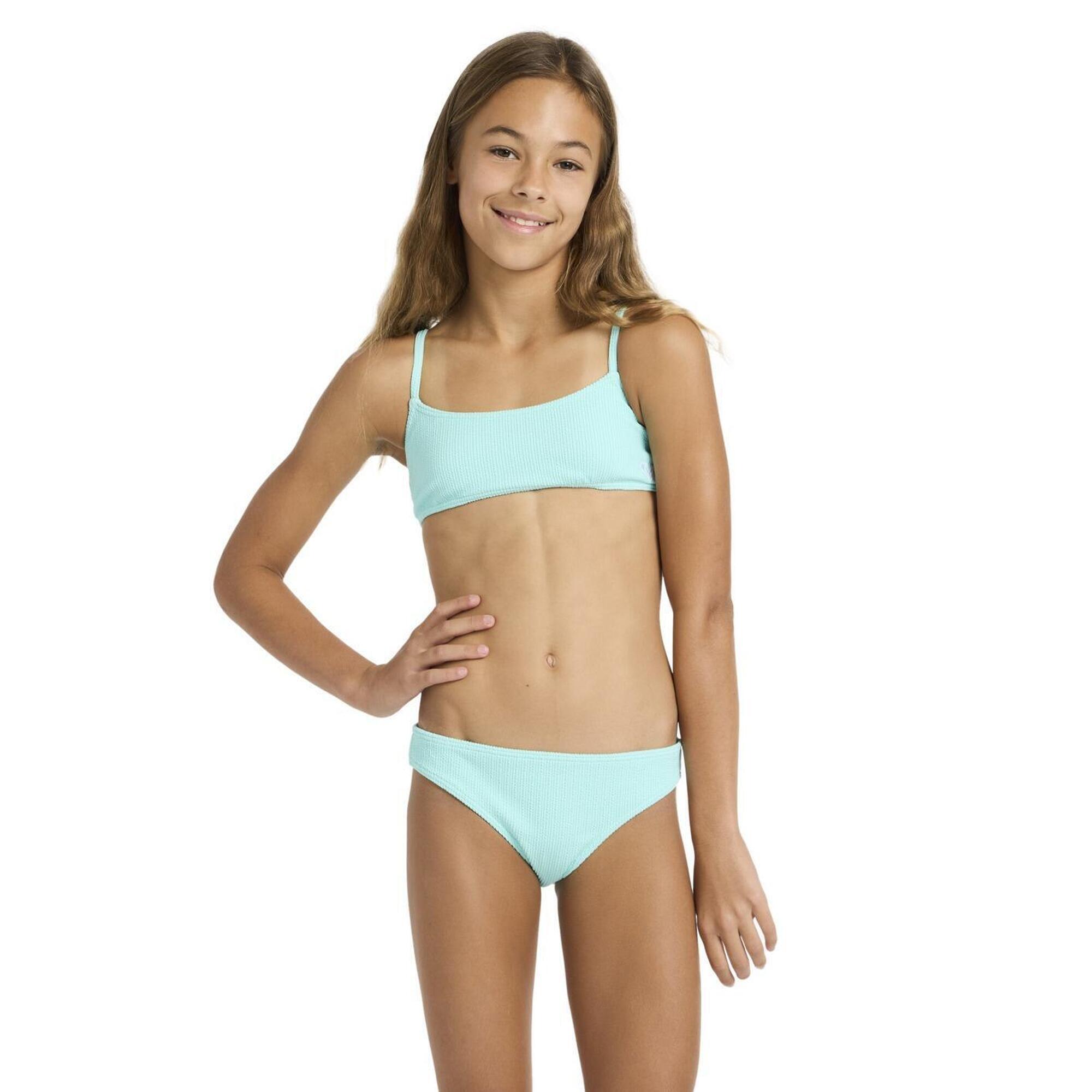 Roxy - Ensemble Bikini Bralette Deux Pièces Aruba Bleu Fille - Maillot De Bain 2 Pièces - Bleu - 10 À 12 Ans - Decathlon