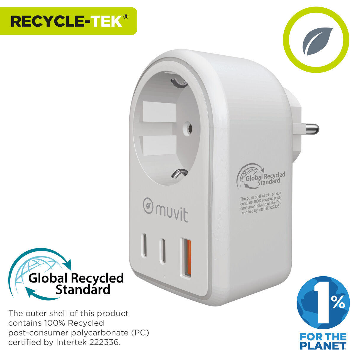 Cargador de Pared MUVIT FOR CHANGE 851DQ-DE Enchufe EU 3/5