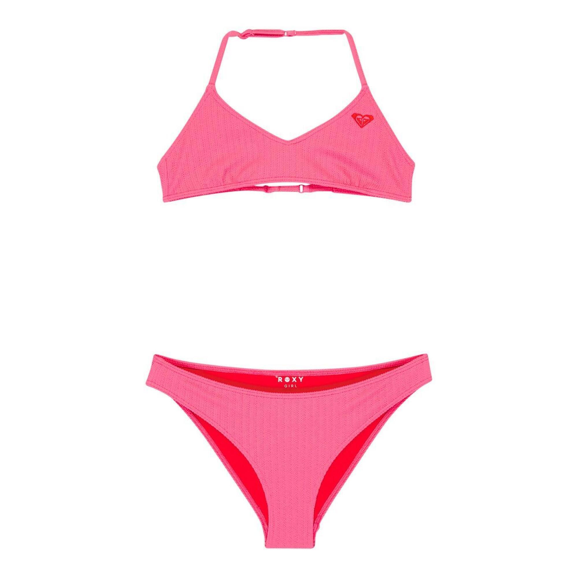 Roxy - Ensemble Bikini Bralette Deux Pièces Aruba Rose Fille - Maillot De Bain 2 Pièces - Rose - 10 À 12 Ans - Decathlon