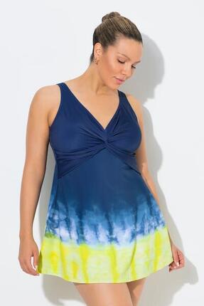 Damen Badekleid Batikdruck Softcups Raffung recycelt