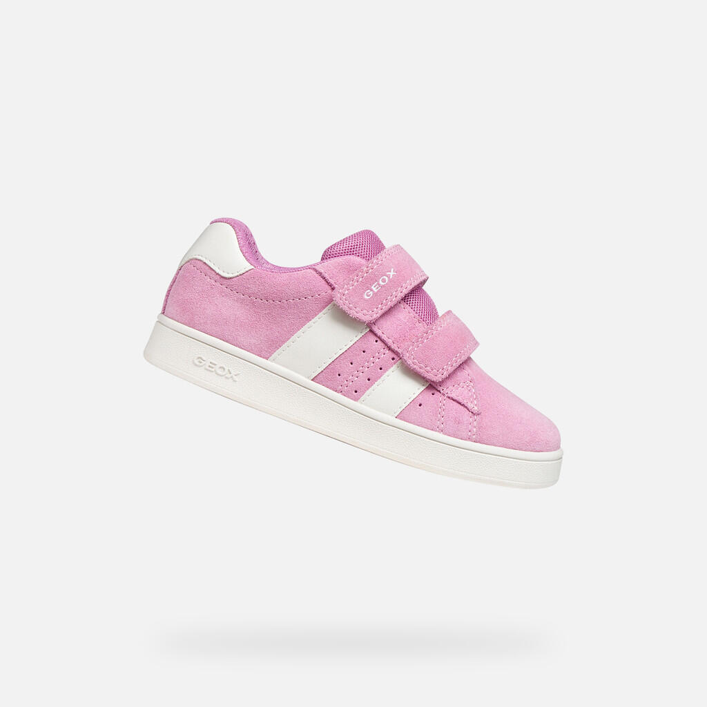 Geox - Baskets Fille J Eclyper Girl Rose Foncé/blanc - Chaussures De Sport - Blanc|rose - Decathlon