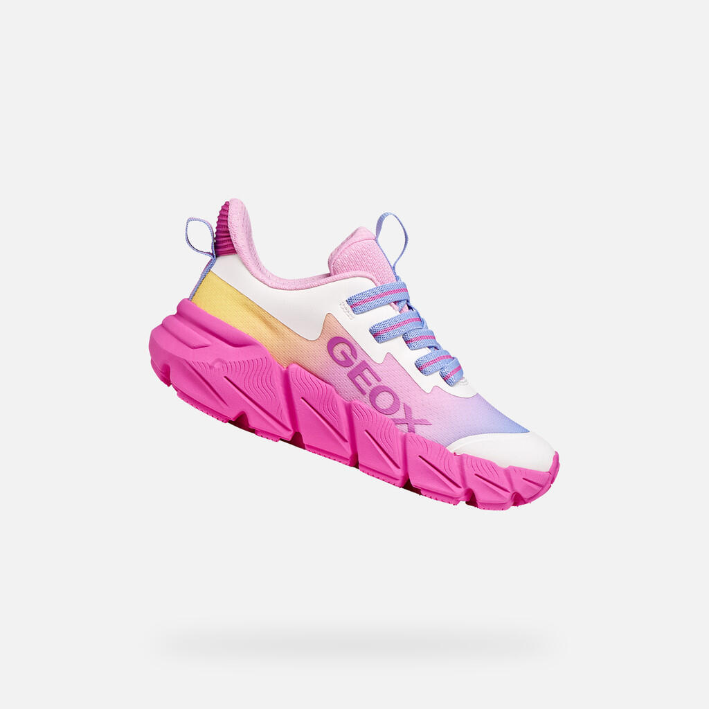 Geox - Baskets Fille J Flexyper Fast Girl Fuchsia/multicolore - Chaussures De Sport - Multicolore|rose - Decathlon