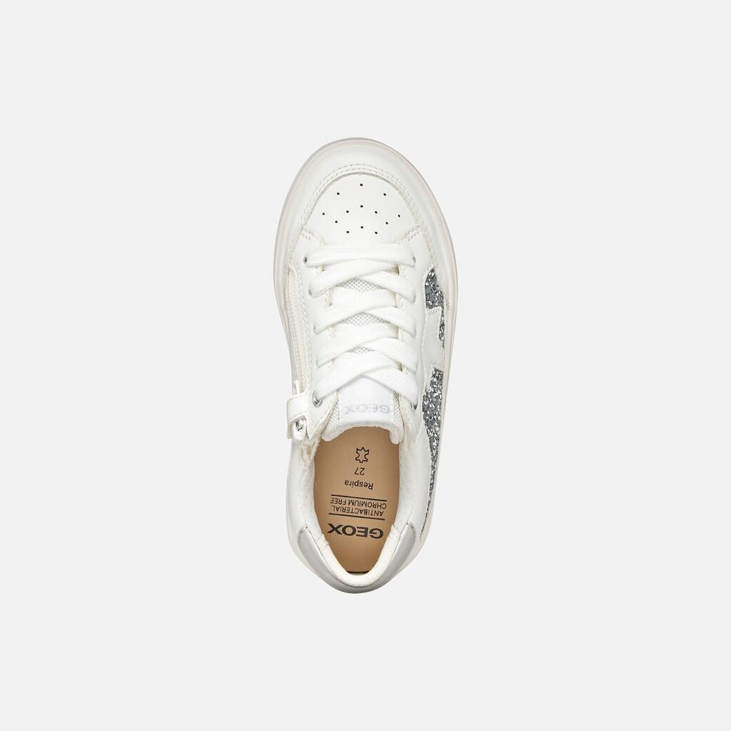 Baskets Fille J GISLI GIRL Blanc/Argent Clair 7/7