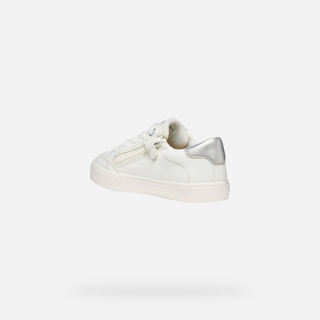 Baskets Fille J GISLI GIRL Blanc/Argent Clair 5/7