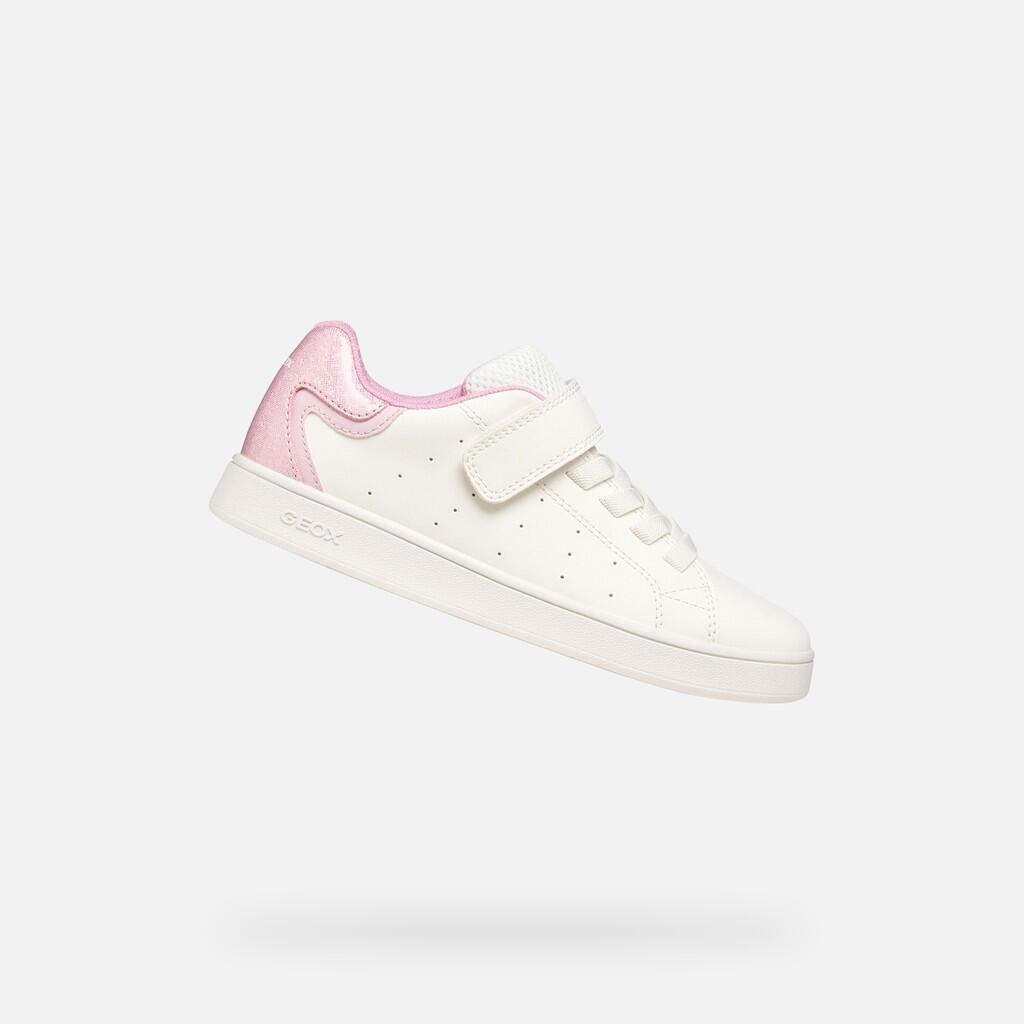 Geox - Baskets Fille J Eclyper Girl Blanc/rose - Chaussures De Sport - Blanc|rose - Decathlon