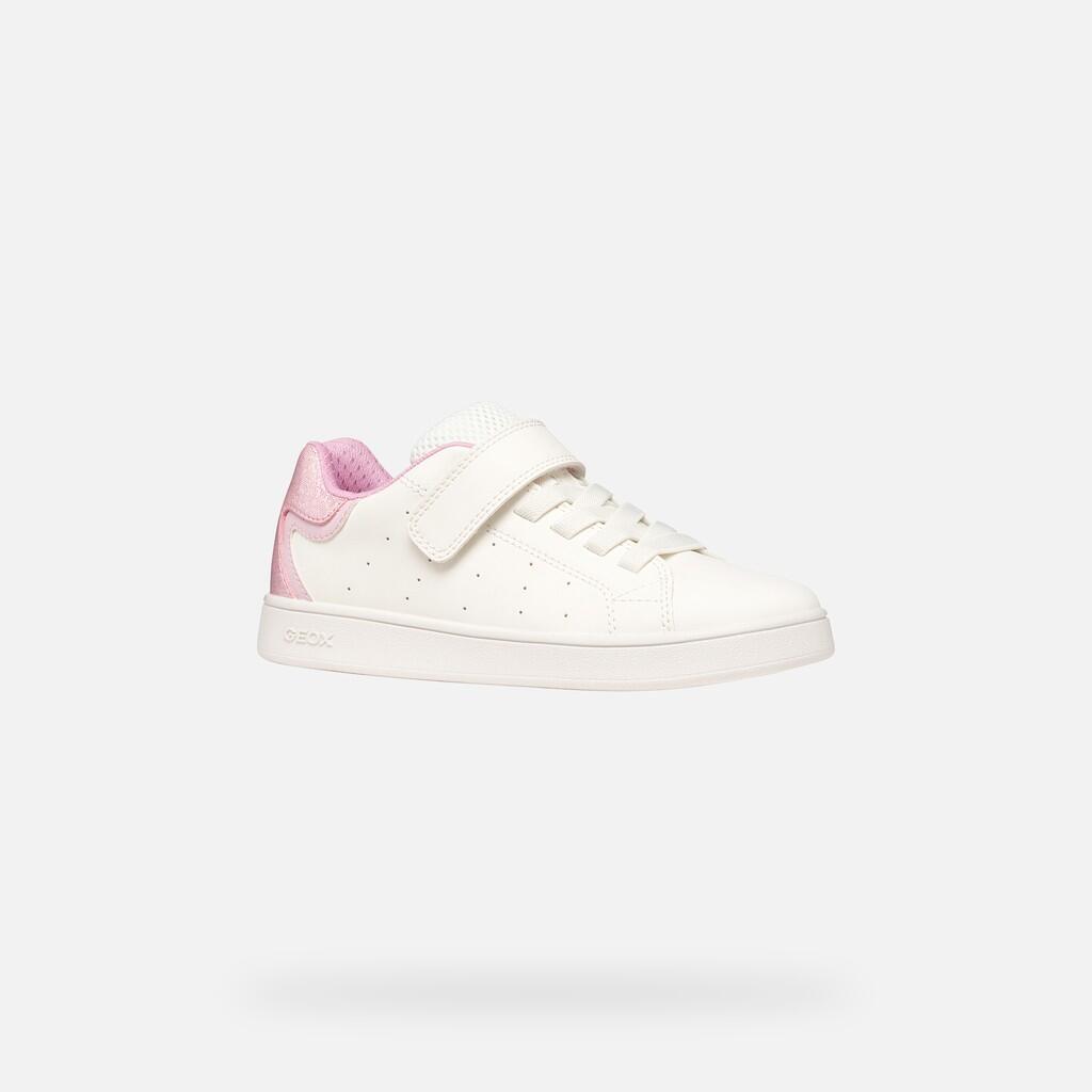 Baskets Fille J ECLYPER GIRL Blanc/Rose 4/7