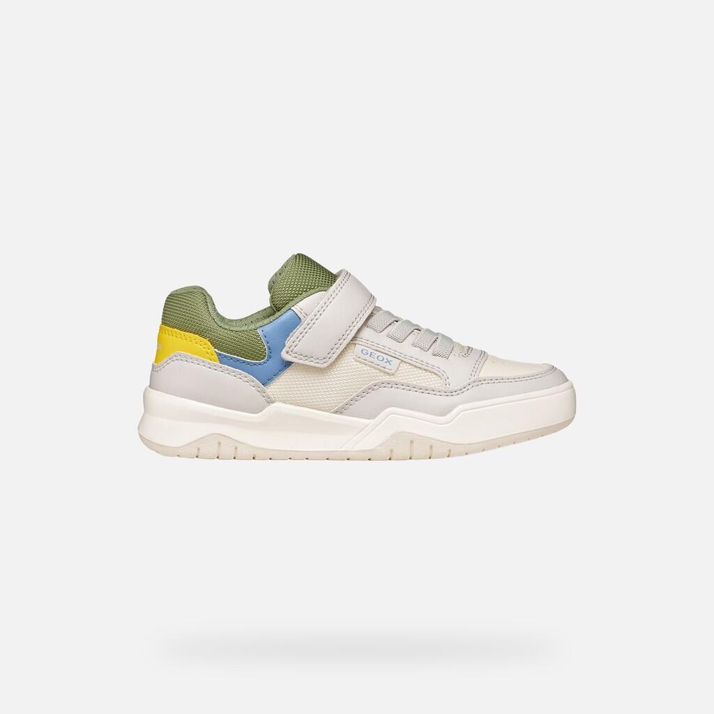 Baskets Garçon J PERTH BOY Gris Clair/Vert 2/7