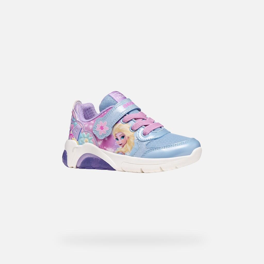 Baskets Fille J FADINLIGHT GIRL Lilas/Bleu Ciel 4/7
