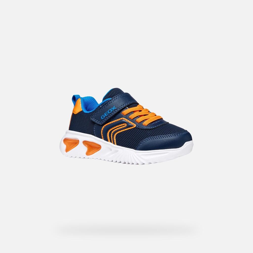 Baskets Garçon J ASSISTER BOY Bleu Marine/Orange 4/7