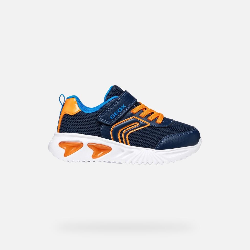 Baskets Garçon J ASSISTER BOY Bleu Marine/Orange 2/7