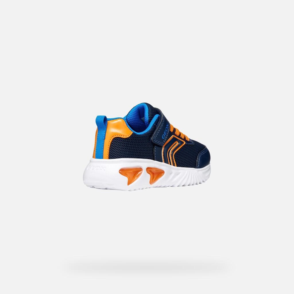 Baskets Garçon J ASSISTER BOY Bleu Marine/Orange 6/7