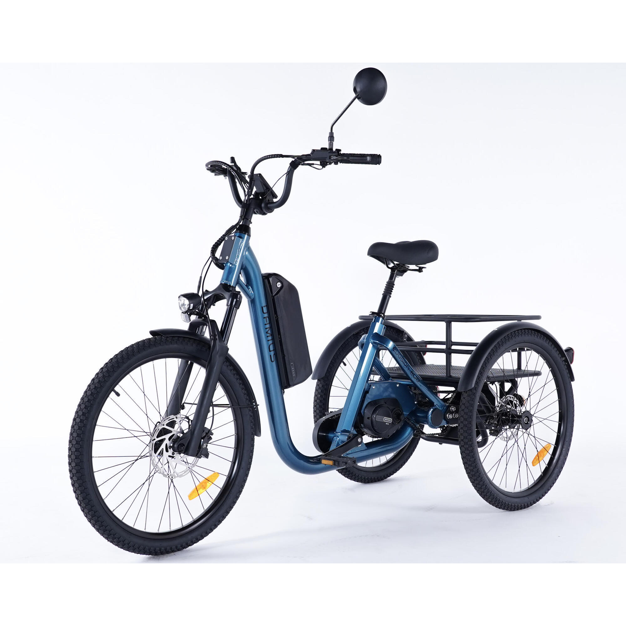 Damius - Tricycle Adulte Électrique Evasion Evo Moteur Pédalier 95nm - Roues 24" - Tricycle - Bleu - Decathlon