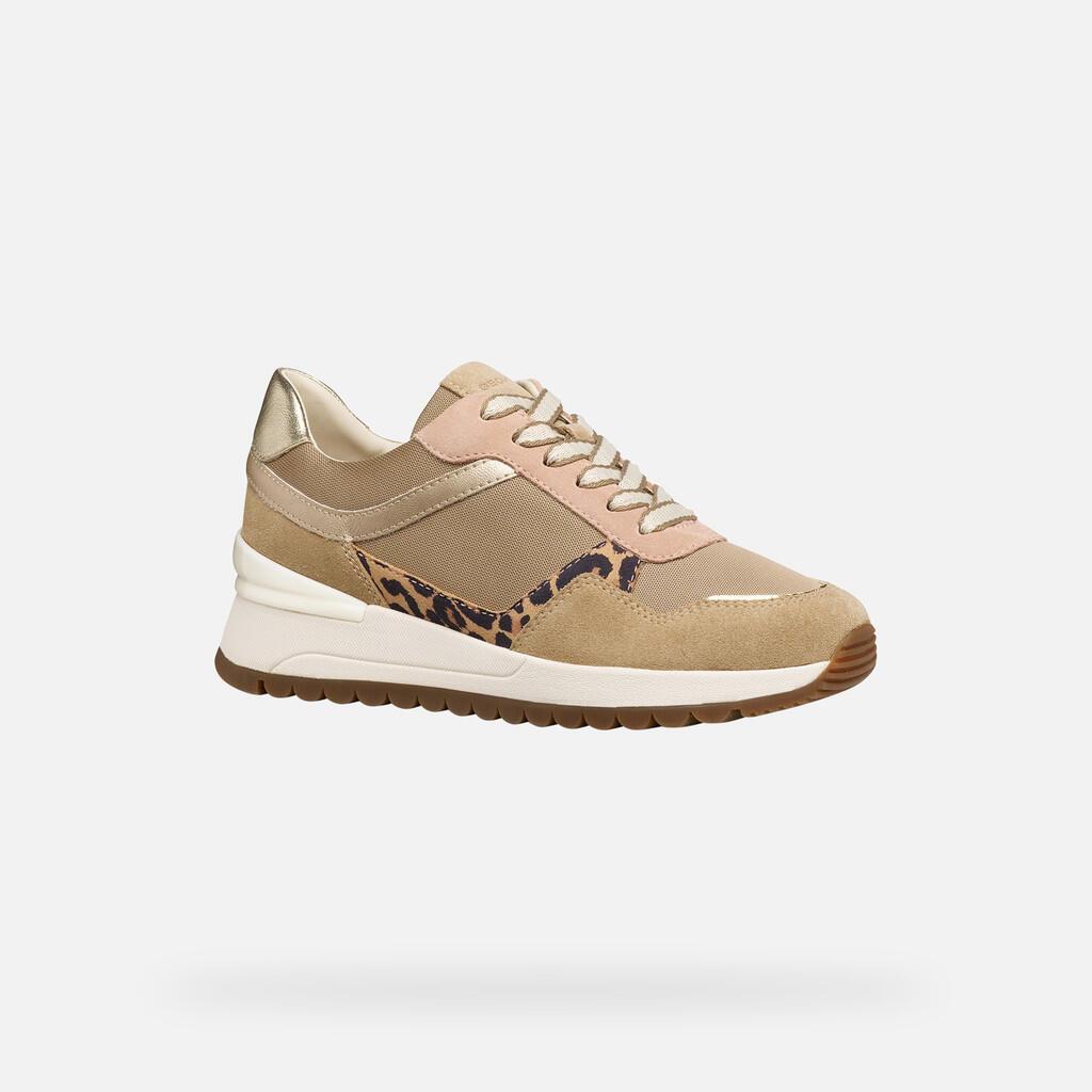 Baskets Femme DESYA WOMAN Taupe Clair/Blanc Cassé 5/7