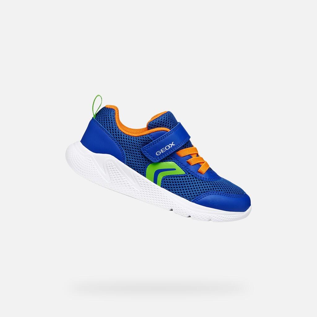 Geox - Baskets Garçon Sprintye Junior Bleu Roi/orange - Chaussures De Sport - Bleu|orange - Decathlon