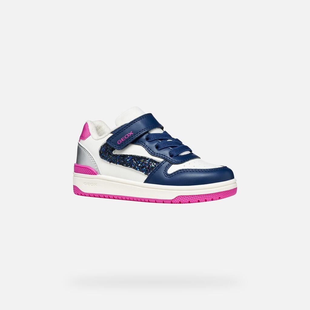 Baskets Fille J WASHIBA GIRL Blanc/Bleu Roi Foncé 4/7