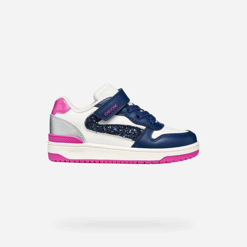 Baskets Fille J WASHIBA GIRL Blanc/Bleu Roi Foncé 2/7