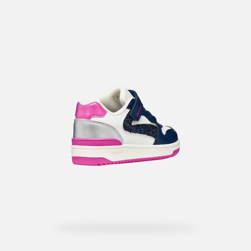 Baskets Fille J WASHIBA GIRL Blanc/Bleu Roi Foncé 6/7