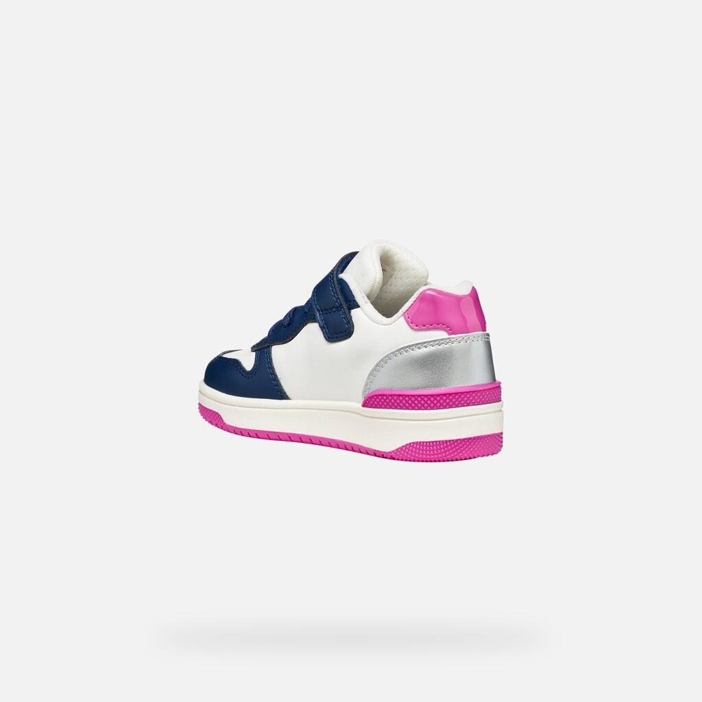 Baskets Fille J WASHIBA GIRL Blanc/Bleu Roi Foncé 5/7