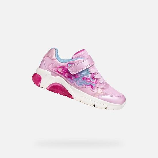 Baskets Fille J FADINLIGHT GIRL Rose/Bleu Ciel