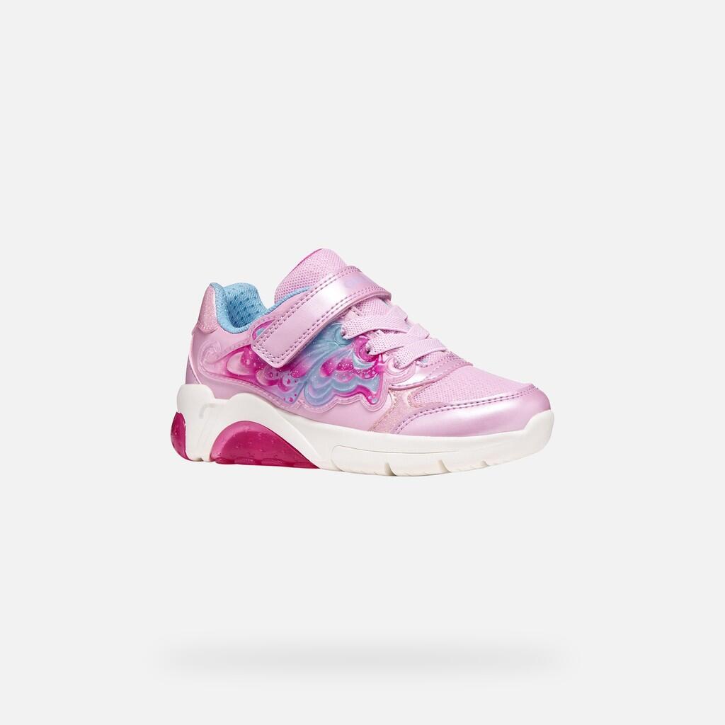 Baskets Fille J FADINLIGHT GIRL Rose/Bleu Ciel 4/7