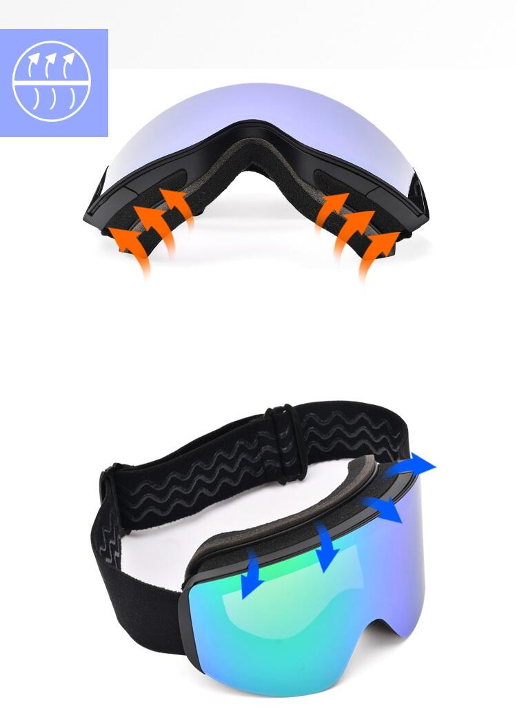 X2 Ski / Snowboardbrille mit Magnetischem Glas - Lila - UV400 - Anti-Beschlag 7/7