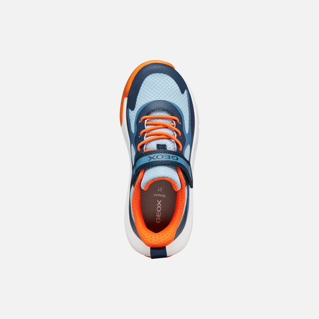 Baskets Garçon J PRO-RAN BOY Bleu Marine/Orange 6/7