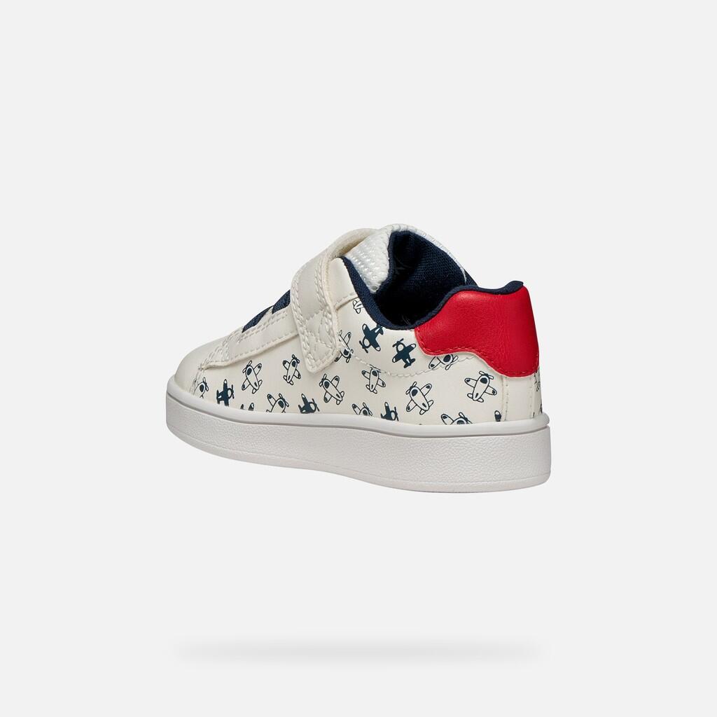 Baskets Bébé Garçon B ECLYPER BOY Blanc/Rouge 5/7