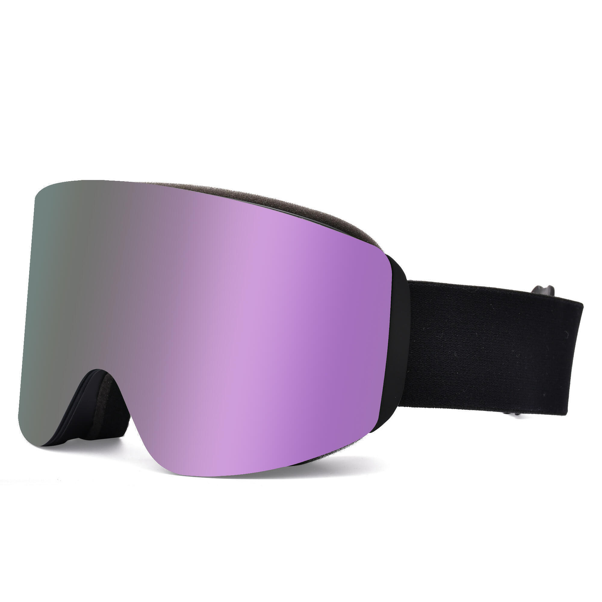 X2 - X2 Masque De Ski / Snowboard À Lentille Magnétique - Violet - Uv400 - Anti-buée - Masque De Ski - Noir|violet - Decathlon