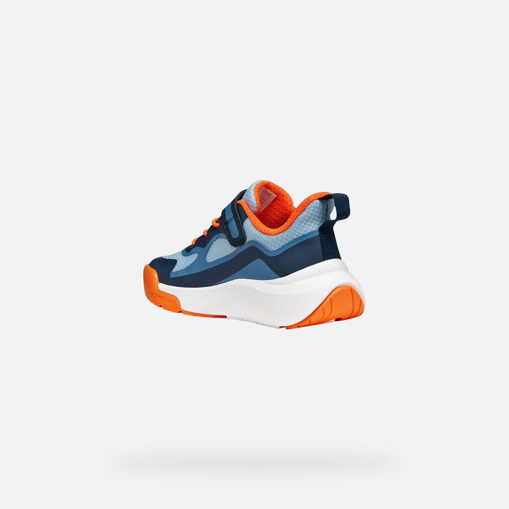 Baskets Garçon J PRO-RAN BOY Bleu Marine/Orange 4/7