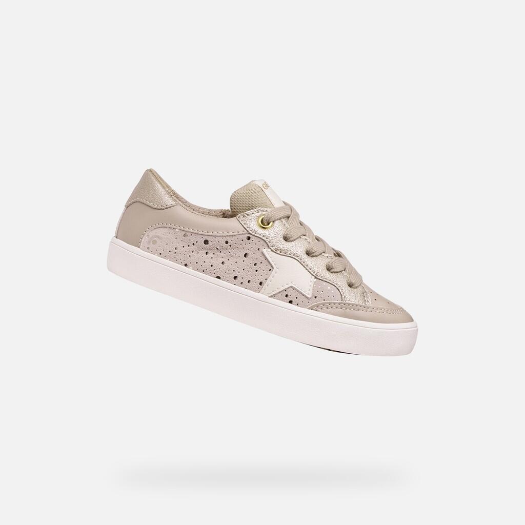 Geox - Baskets Fille J Gisli Girl Beige - Chaussures De Sport - Beige - Decathlon