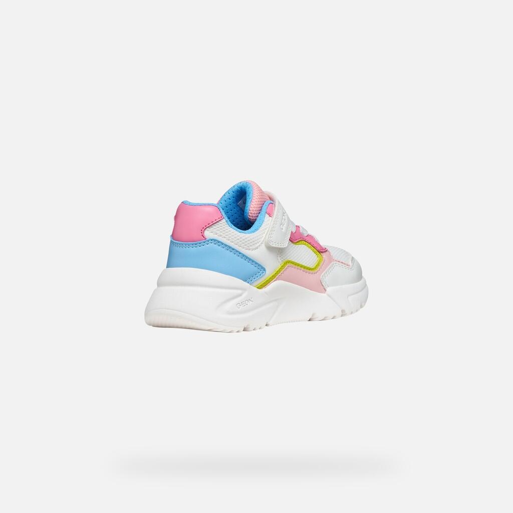 Baskets Fille J LOFTUS GIRL Blanc/Rose 6/7