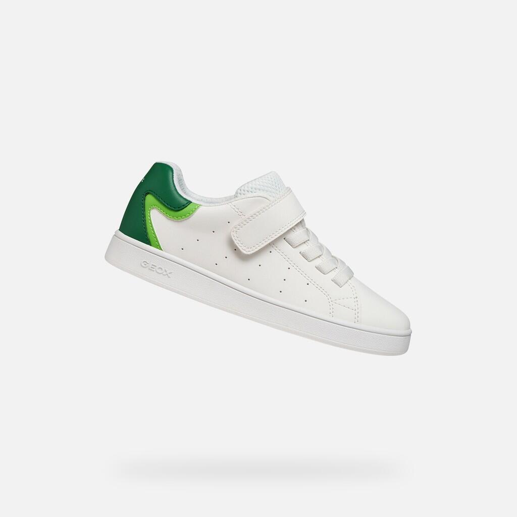 Geox - Baskets Garçon Eclyper Junior Blanc/vert - Chaussures De Sport - Blanc|vert - Decathlon