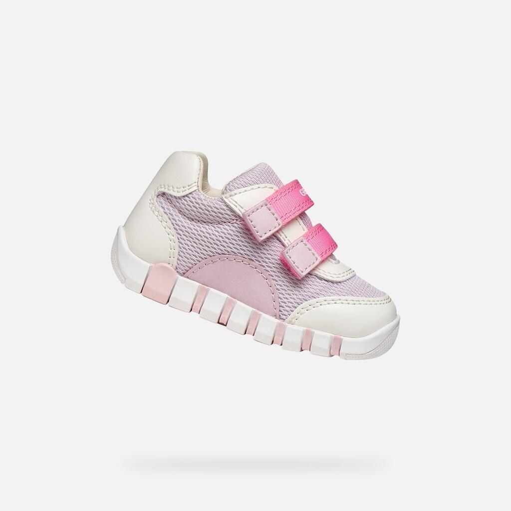Geox - Premiers Pas Bébé Fille B Iupidoo Girl Blanc/lilas - Chaussures De Sport - Blanc|rose - Decathlon