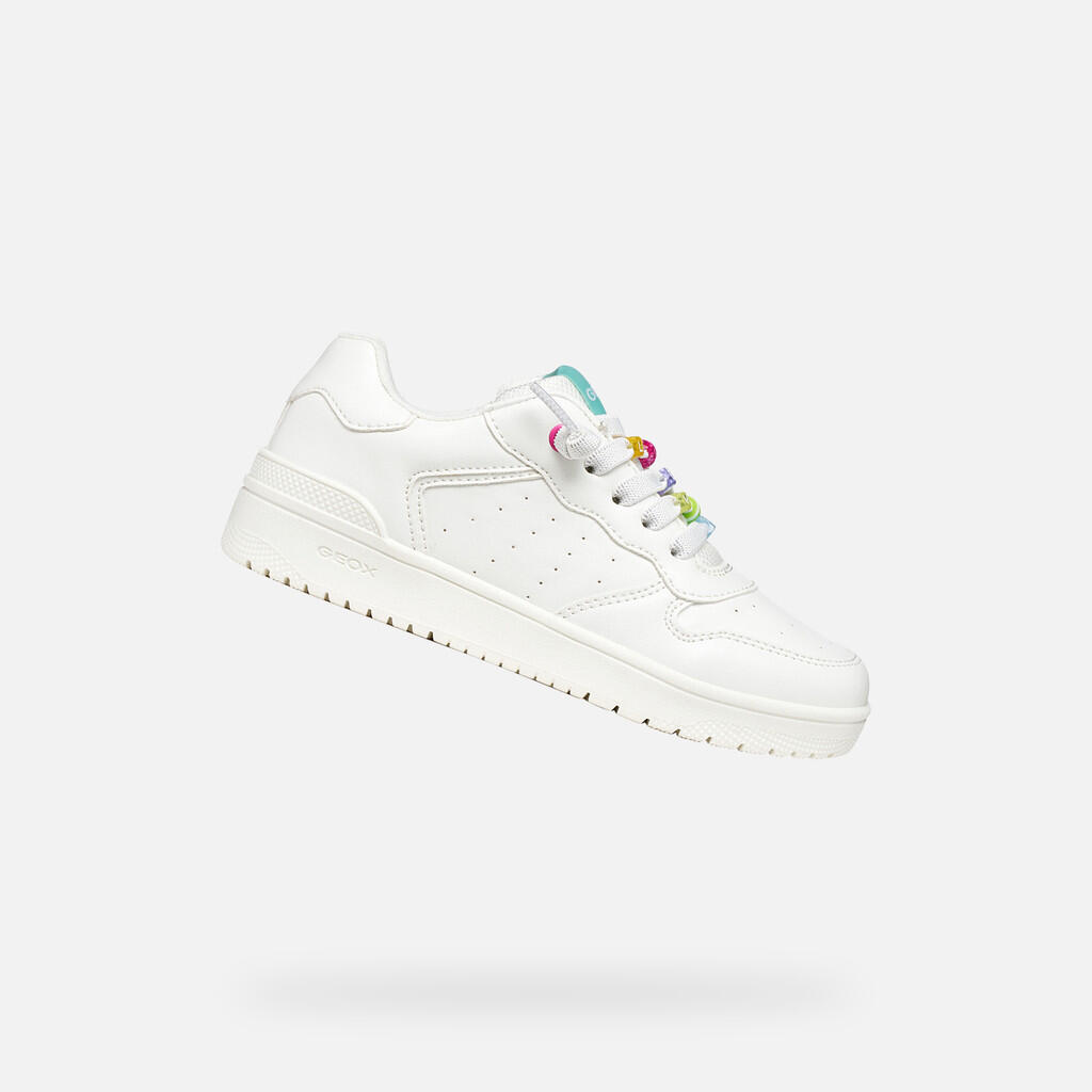 Geox - Baskets Fille Washiba Girl Blanc/multicolore - Chaussures De Sport - Blanc|multicolore - Decathlon
