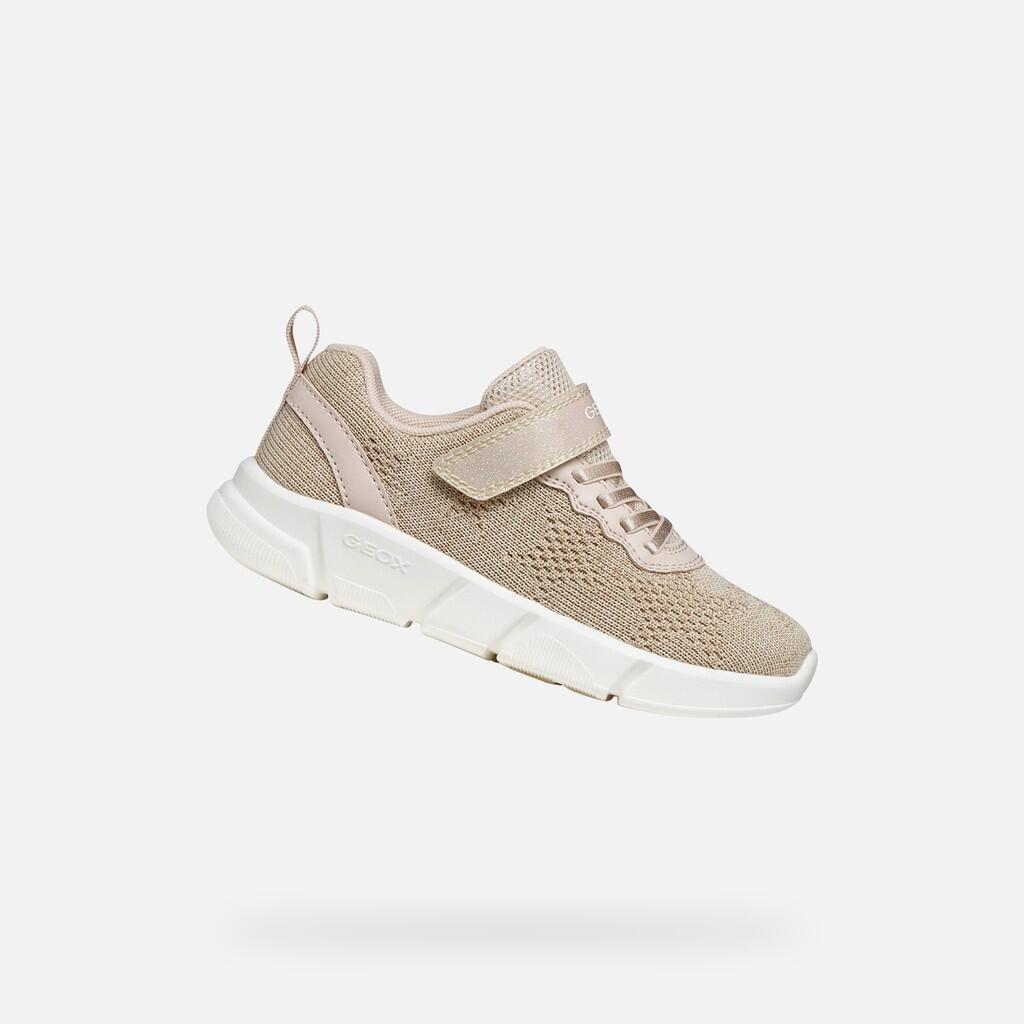 Geox - Baskets Fille J Aril Girl Beige Clair - Chaussures De Sport - Beige - Decathlon