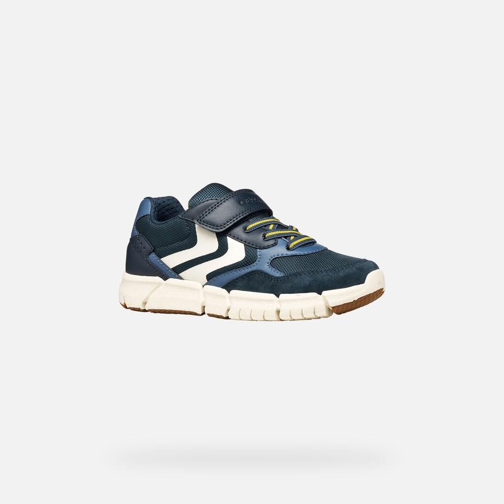 Baskets Garçon J FLEXYPER BOY Bleu Marine/Jaune 4/7