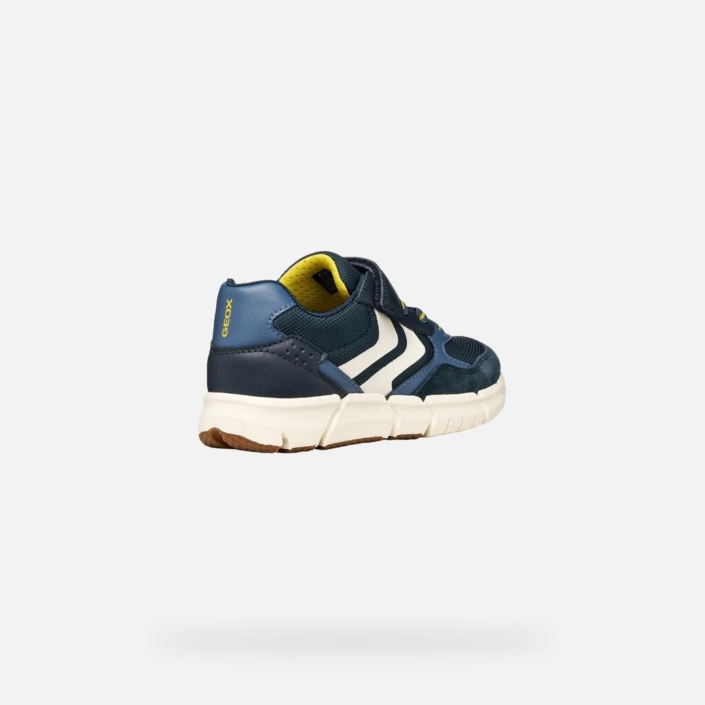 Baskets Garçon J FLEXYPER BOY Bleu Marine/Jaune 6/7