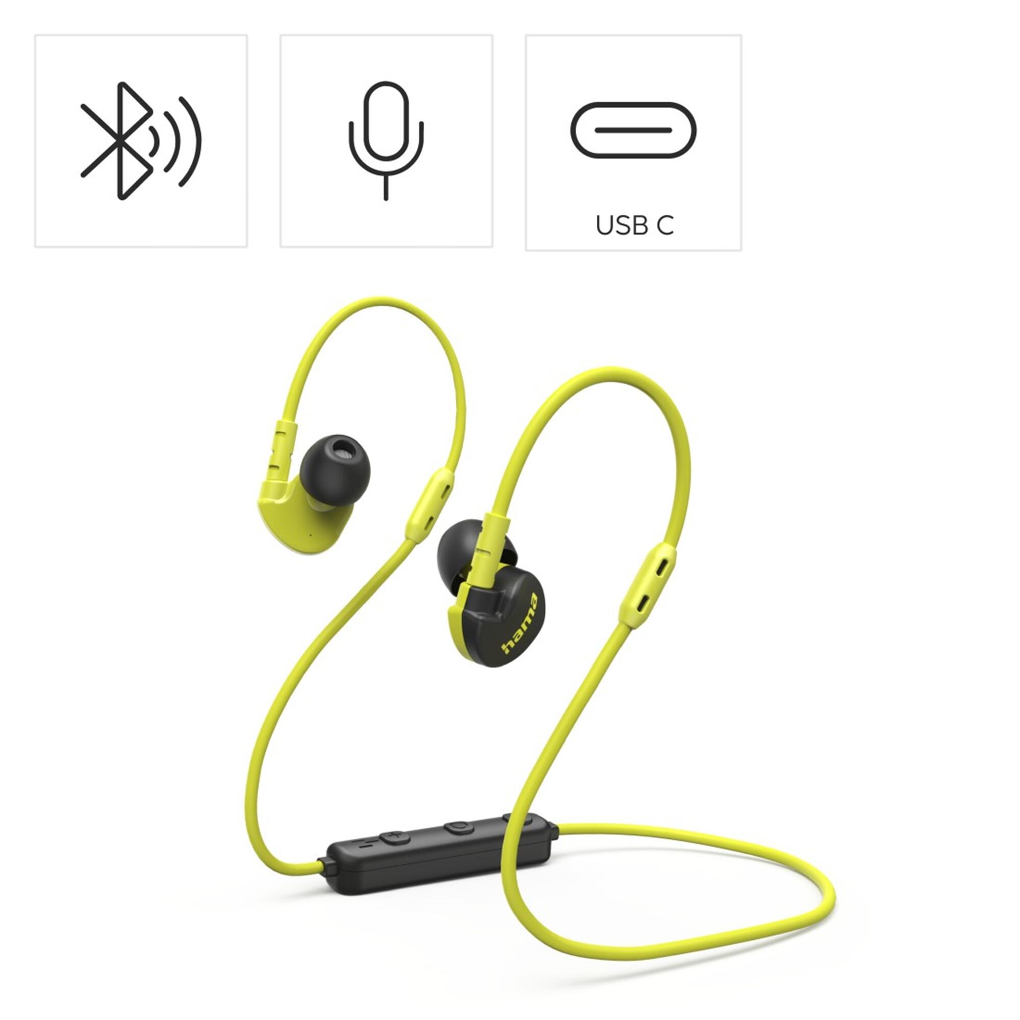 HAMA Bluetooth®-Kopfhörer Freedom Athletics III, In-Ear, Gelb 2/4