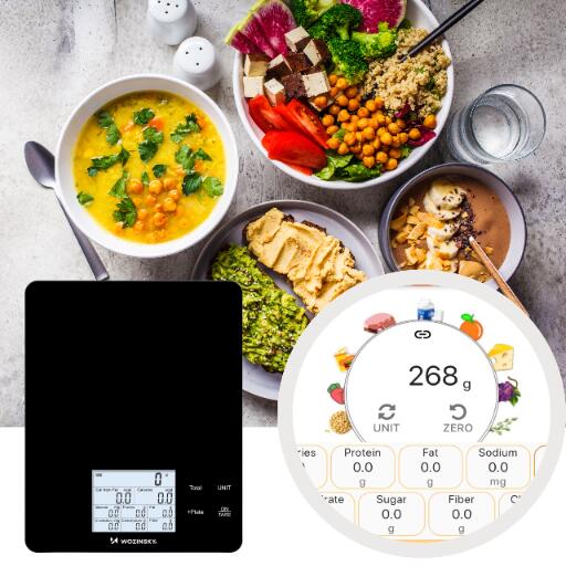 WAGA KUCHENNA BLUETOOTH ANALIZA KALORII DIETETYCZNA LCD 10 KG 4/7