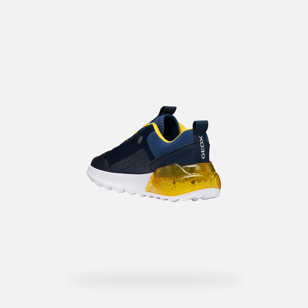 Baskets Garçon J ACTIVART ILLUMINUS BOY Bleu Marine/Jaune 5/7