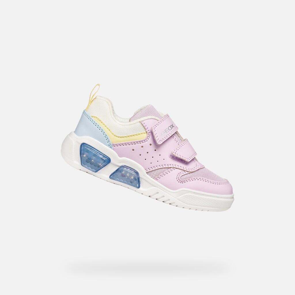 Geox - Baskets Fille J Illuminus Girl Lilas/bleu Ciel - Chaussures De Sport - Bleu|rose - Decathlon