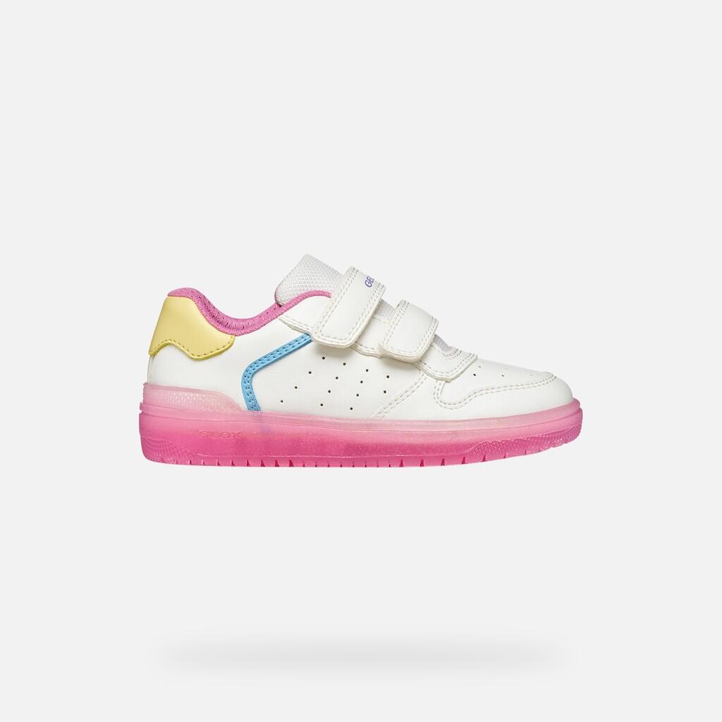 Baskets Fille J WASHIBA GIRL Blanc/Rose Foncé 2/7