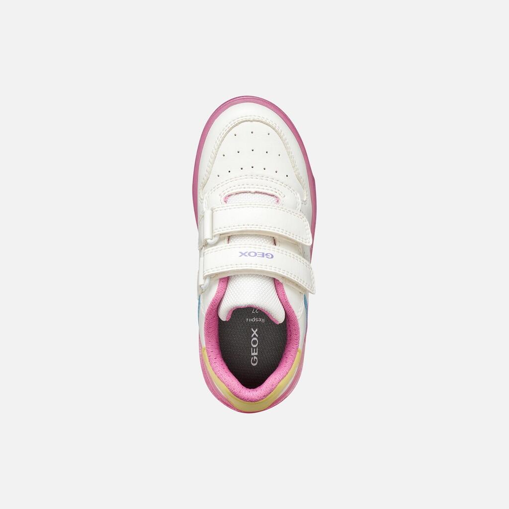Baskets Fille J WASHIBA GIRL Blanc/Rose Foncé 7/7