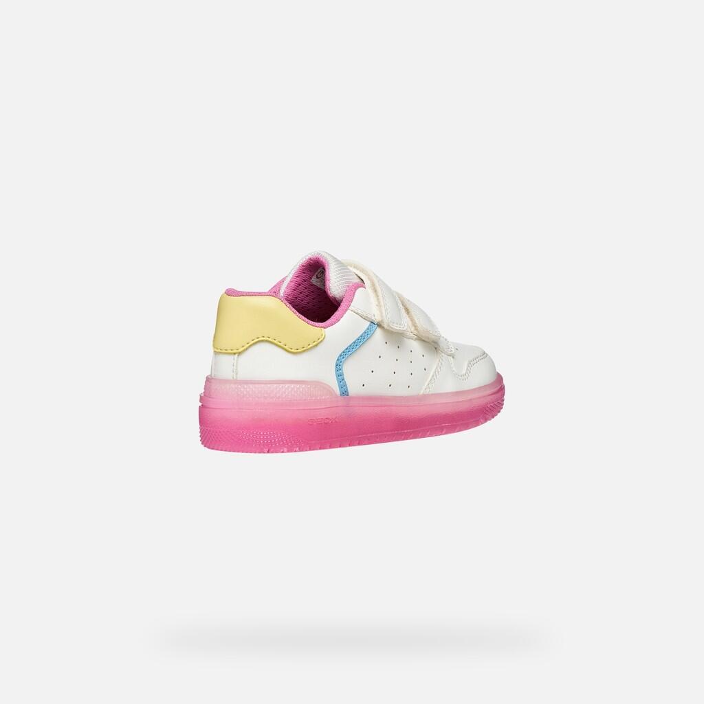 Baskets Fille J WASHIBA GIRL Blanc/Rose Foncé 6/7